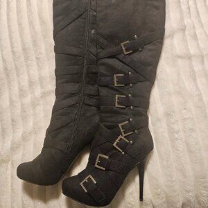 Michael Antonio Tall Suede Boots with Buckle details